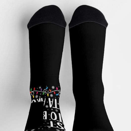 Am wahrscheinlichsten Boss Santa Around Funny Funn Socken (Oben)