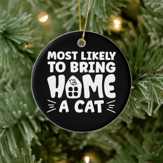 Am wahrscheinlichsten bringt Zuhause eine Katze, l Keramik Ornament (Baum)