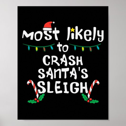 Am wahrscheinlichsten Crash Santas Sleigh Weihnach Poster (Vorne)