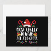 Am wahrscheinlichsten, dass alle Geschenke Weihnac Einladung (Vorne/Hinten)