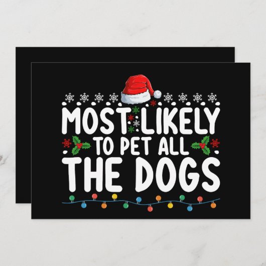 Am wahrscheinlichsten, dass alle Hunde Weihnachtsf Einladung (Vorne/Hinten)