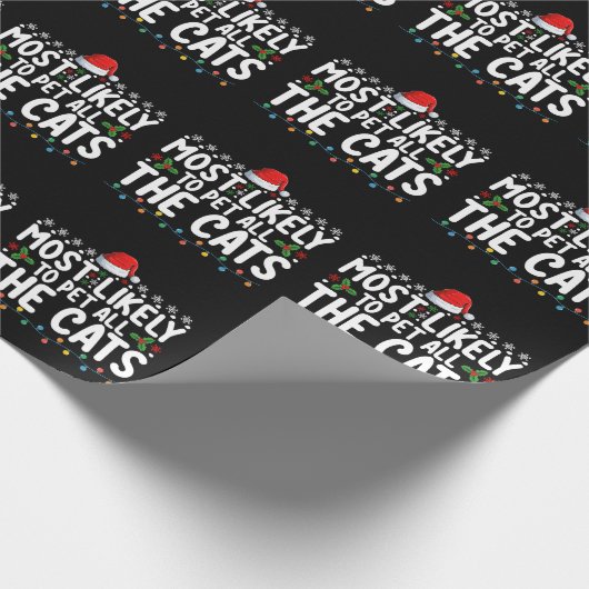 Am wahrscheinlichsten, dass alle Katzen Weihnachts Geschenkpapier (Ecke)