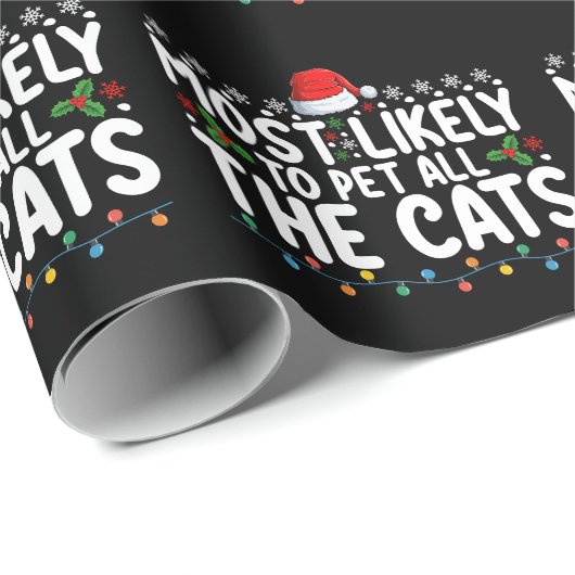 Am wahrscheinlichsten, dass alle Katzen Weihnachts Geschenkpapier (Rolleneckpunkt)