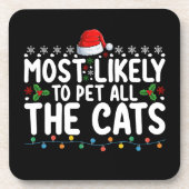 Am wahrscheinlichsten, dass alle Katzen Weihnachts Getränkeuntersetzer (Vorderseite)