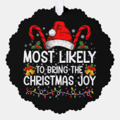 Am wahrscheinlichsten, dass die Weihnachtsfreude p Ornament Karte (Vorderseite)