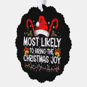 Am wahrscheinlichsten, dass die Weihnachtsfreude p Ornament Karte (Links)