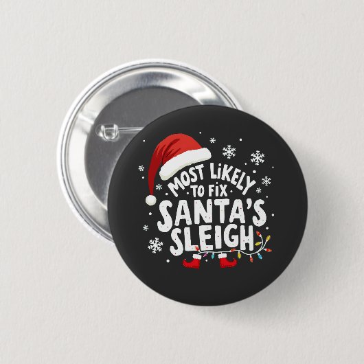 Am wahrscheinlichsten, dass Weihnachten Weihnachts Button (Vorne & Hinten)