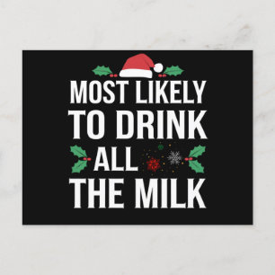Am Wahrscheinlichsten den ganzen Milch-Weihnachts- Postkarte