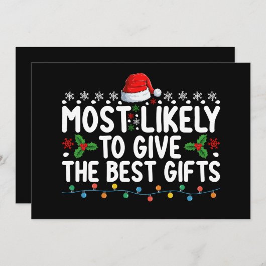 Am wahrscheinlichsten, die besten Geschenke Weihna Einladung (Vorne/Hinten)