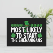 Am wahrscheinlichsten, die Shenanigans St Patrick' Einladung (Stehend Vorderseite)