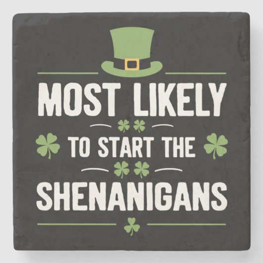 Am wahrscheinlichsten, die Shenanigans St Patrick' Steinuntersetzer (Vorderseite)