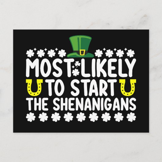 Am wahrscheinlichsten, die Shenanigans St Patricks Postkarte (Vorderseite)