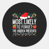 Am wahrscheinlichsten, die versteckten lustigen Fa Runder Aufkleber (Vorderseite)