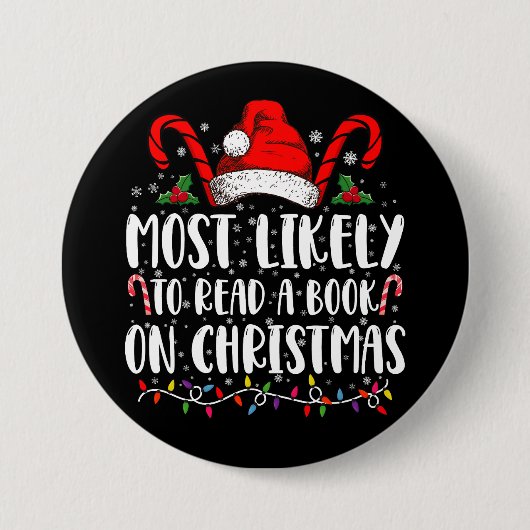 Am wahrscheinlichsten ein Buch über Weihnachtspass Button (Vorderseite)