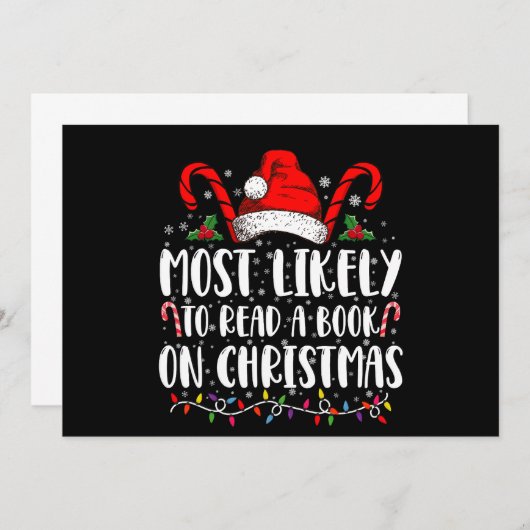 Am wahrscheinlichsten ein Buch über Weihnachtspass Einladung (Vorne/Hinten)