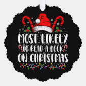 Am wahrscheinlichsten ein Buch über Weihnachtspass Ornament Karte (Vorderseite)