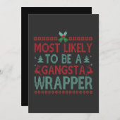 Am wahrscheinlichsten ein Gangsta Wrapper Funny Xm Einladung (Vorne/Hinten)