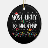 Am wahrscheinlichsten ein Nickerchen Weihnachtsurl Keramik Ornament (Links)