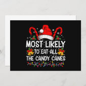 Am wahrscheinlichsten essen alle Bonbons Weihnacht Einladung (Vorne/Hinten)