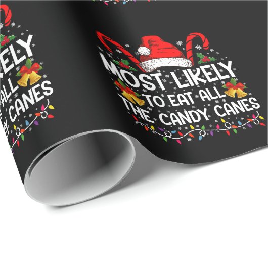 Am wahrscheinlichsten essen alle Bonbons Weihnacht Geschenkpapier (Rolleneckpunkt)