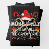 Am wahrscheinlichsten essen alle Bonbons Weihnacht Geschenkpapier Set (Beispiel)