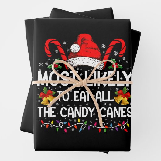 Am wahrscheinlichsten essen alle Bonbons Weihnacht Geschenkpapier Set (Beispiel)