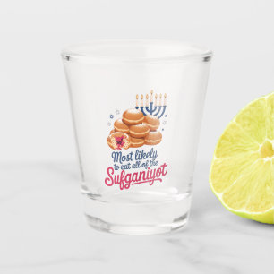 Am wahrscheinlichsten essen alle Sufganiyot Hanukk Schnapsglas