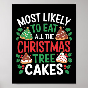 Am wahrscheinlichsten essen alle Weihnachtsbaumkuc Poster