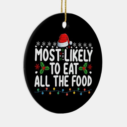 Am wahrscheinlichsten essen alle Weihnachtsfamilie Keramik Ornament (Rechts)