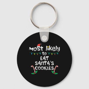 Am wahrscheinlichsten essen Santas Cookie Weihnach Schlüsselanhänger