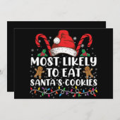 Am wahrscheinlichsten essen Santas Cookies Familie Einladung (Vorne/Hinten)
