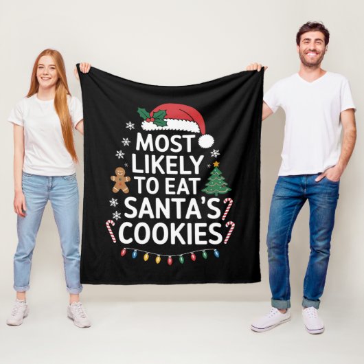 Am wahrscheinlichsten essen Santas Cookies Familie Fleecedecke (Beispiel)
