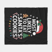 Am wahrscheinlichsten essen Santas Cookies Familie Fleecedecke (Vorderseite (Horizontal))