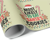 Am wahrscheinlichsten essen Santas Cookies Familie Geschenkpapier (Rolleneckpunkt)