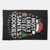 Am wahrscheinlichsten essen Santas Cookies Familie Geschirrtuch (Horizontal)