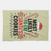 Am wahrscheinlichsten essen Santas Cookies Familie Geschirrtuch (Horizontal)