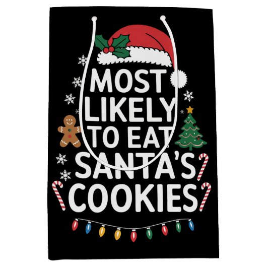 Am wahrscheinlichsten essen Santas Cookies Familie Mittlere Geschenktüte (Vorderseite)