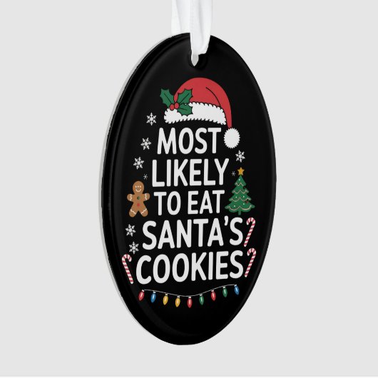 Am wahrscheinlichsten essen Santas Cookies Familie Ornament (Vorderseite)