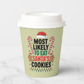 Am wahrscheinlichsten essen Santas Cookies Familie Pappbecher (Vorderseite)