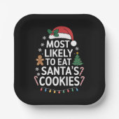 Am wahrscheinlichsten essen Santas Cookies Familie Pappteller (Vorderseite)