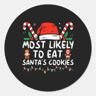 Am wahrscheinlichsten essen Santas Cookies Familie Runder Aufkleber