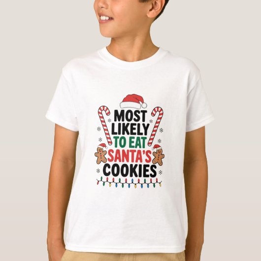 Am wahrscheinlichsten essen Santas Cookies Familie T-Shirt (Vorderseite)