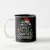 Am wahrscheinlichsten essen Santas Cookies Familie Zweifarbige Tasse (Links)