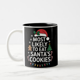 Am wahrscheinlichsten essen Santas Cookies Familie Zweifarbige Tasse