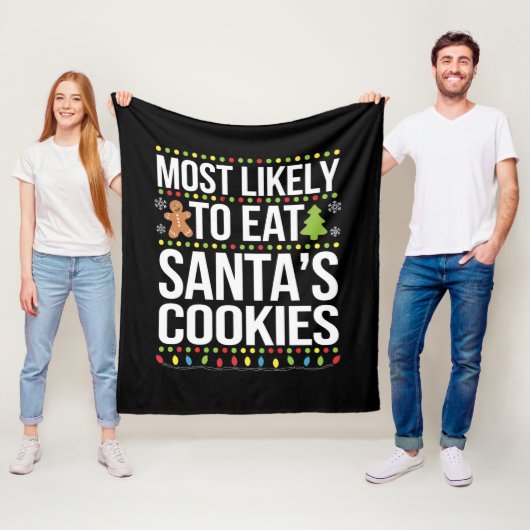 Am wahrscheinlichsten essen Santas Cookies Weihnac Fleecedecke (Beispiel)