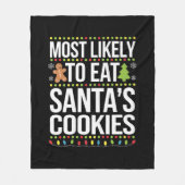Am wahrscheinlichsten essen Santas Cookies Weihnac Fleecedecke (Vorderseite)