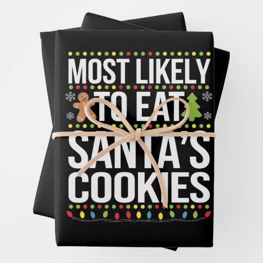 Am wahrscheinlichsten essen Santas Cookies Weihnac Geschenkpapier Set (Beispiel)
