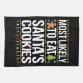 Am wahrscheinlichsten essen Santas Cookies Weihnac Geschirrtuch (Horizontal)