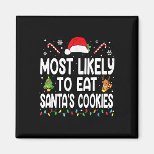 Am wahrscheinlichsten essen Santas Cookies Weihnac Magnet