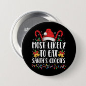 Am wahrscheinlichsten essen Weihnachten des Weihna Button (Vorne & Hinten)